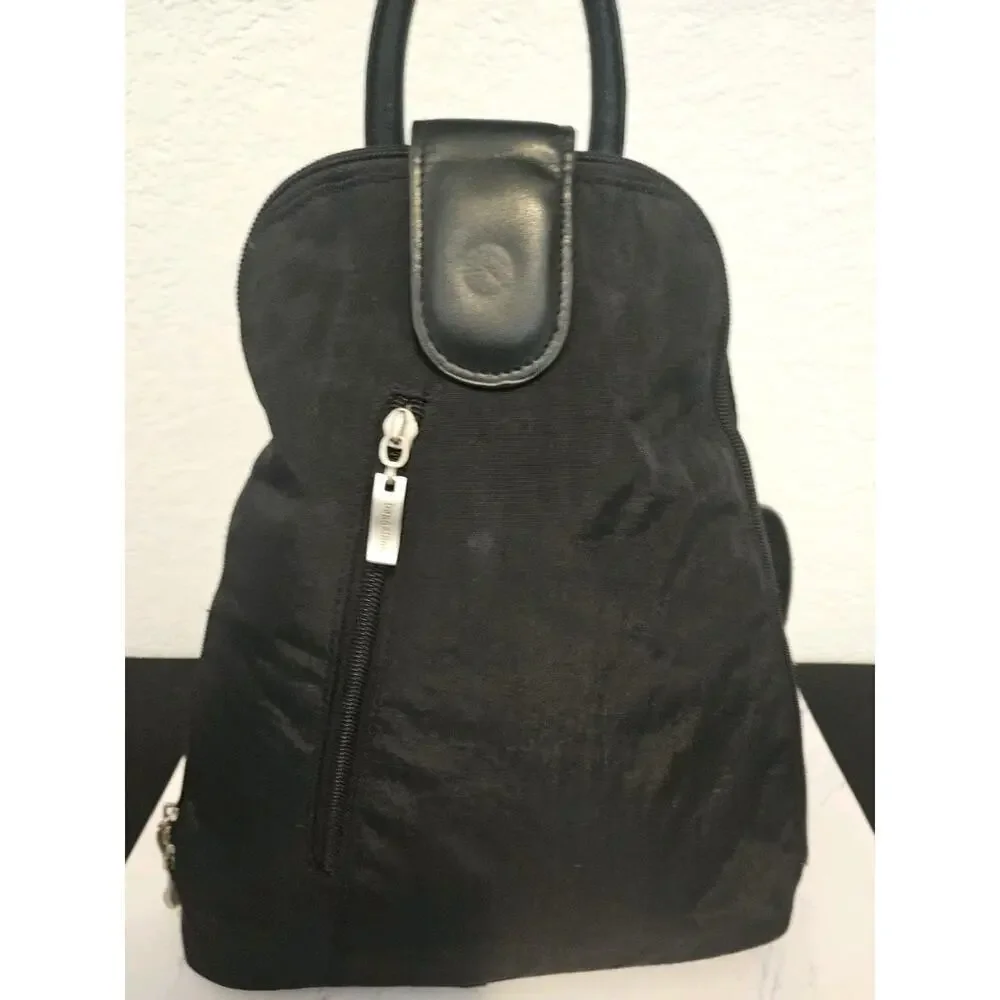 Baggallini Metro Convertible Backpack Sling Purse Zip Around Black 12x11x3.5